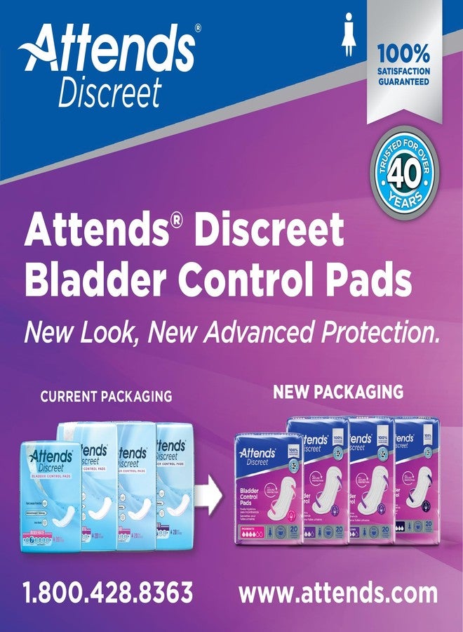 Attends Discreet Female Incontinent Pad Moderate 10.5" L ADPMOD, Moderate, 20 Ct - Image 3